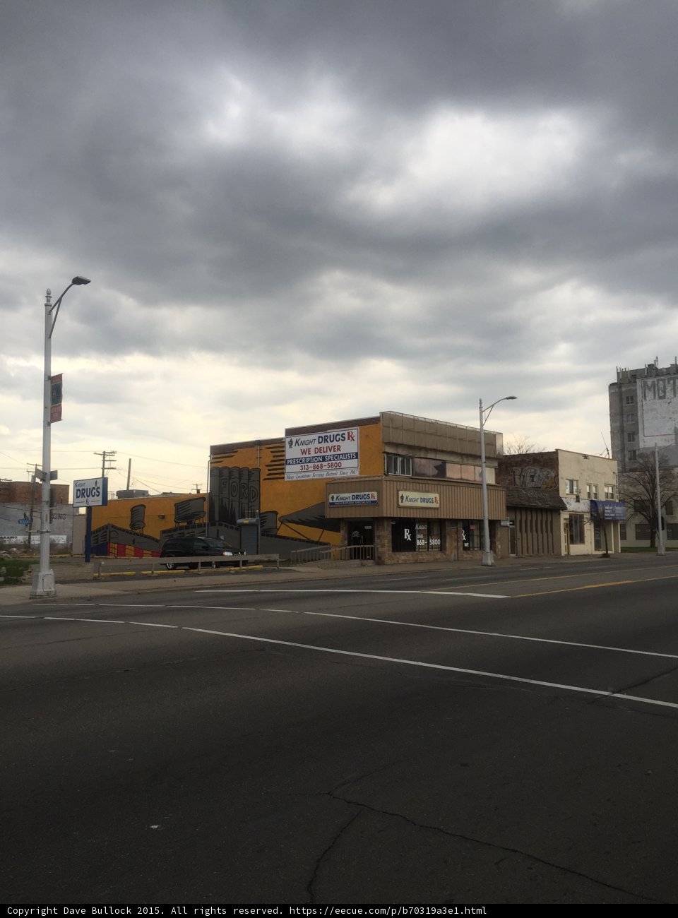 A City Intersection on a Cloudy Day