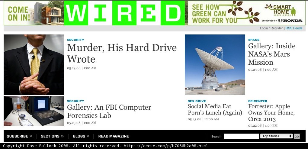 Wired Magazine Website Screenshot