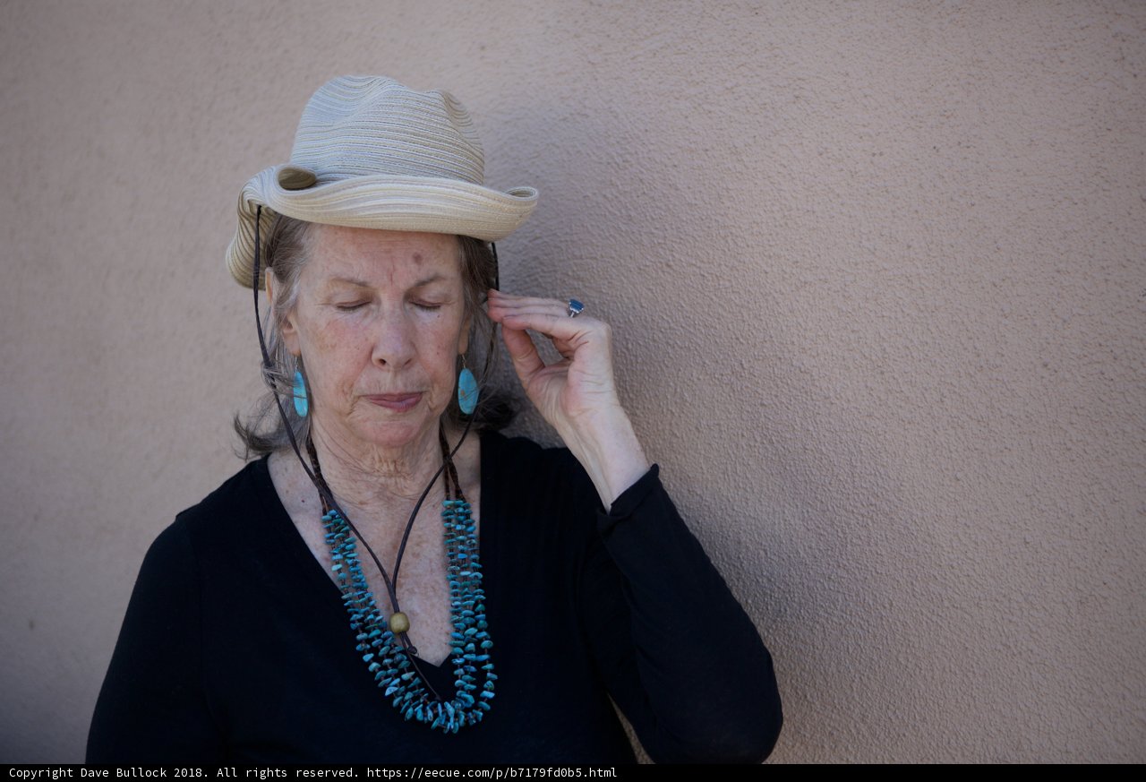 Rhoda B in her stylish sun hat