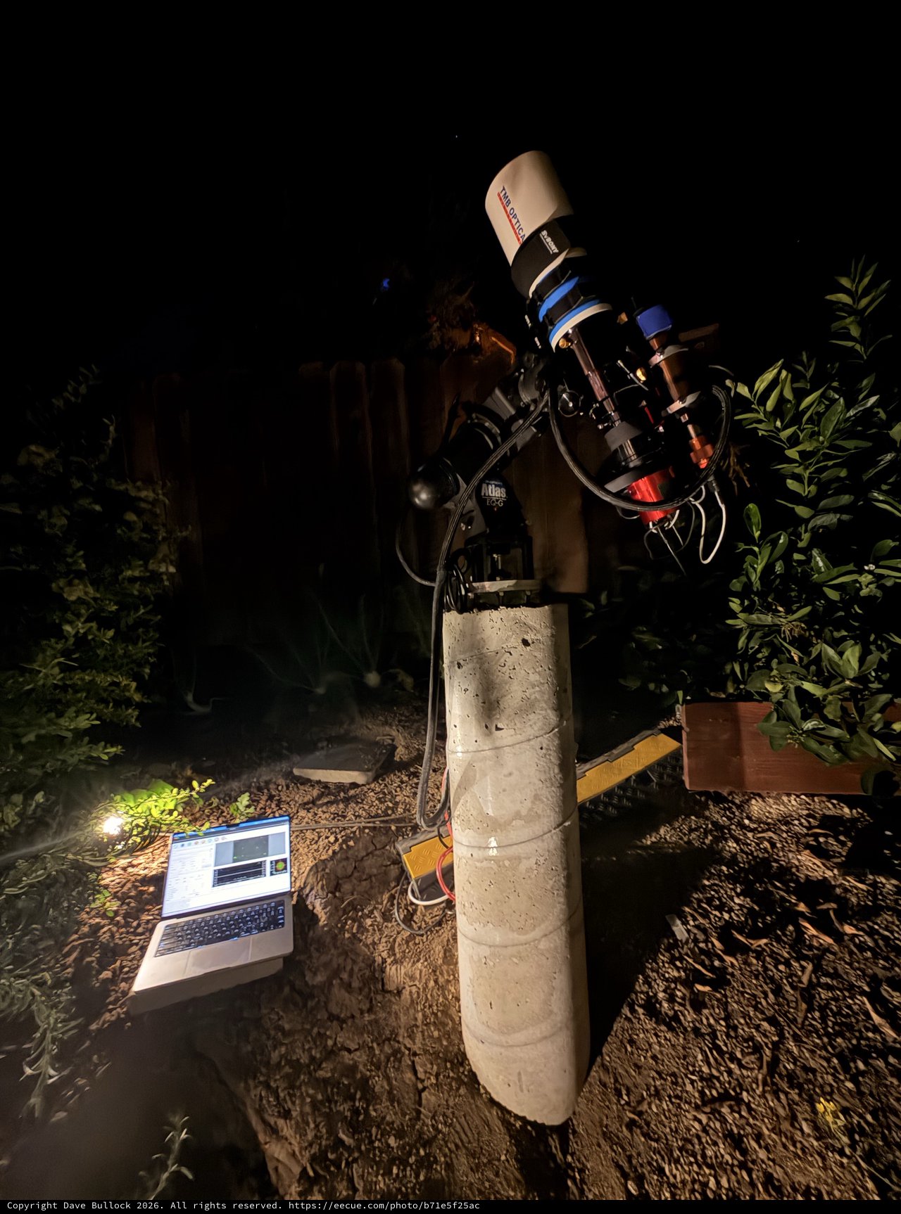 Backyard Astrophotography Setup Under Night Sky