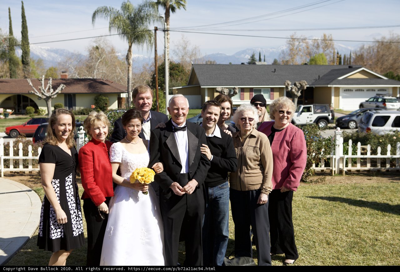 Wedding Party in Front of a Beautiful House