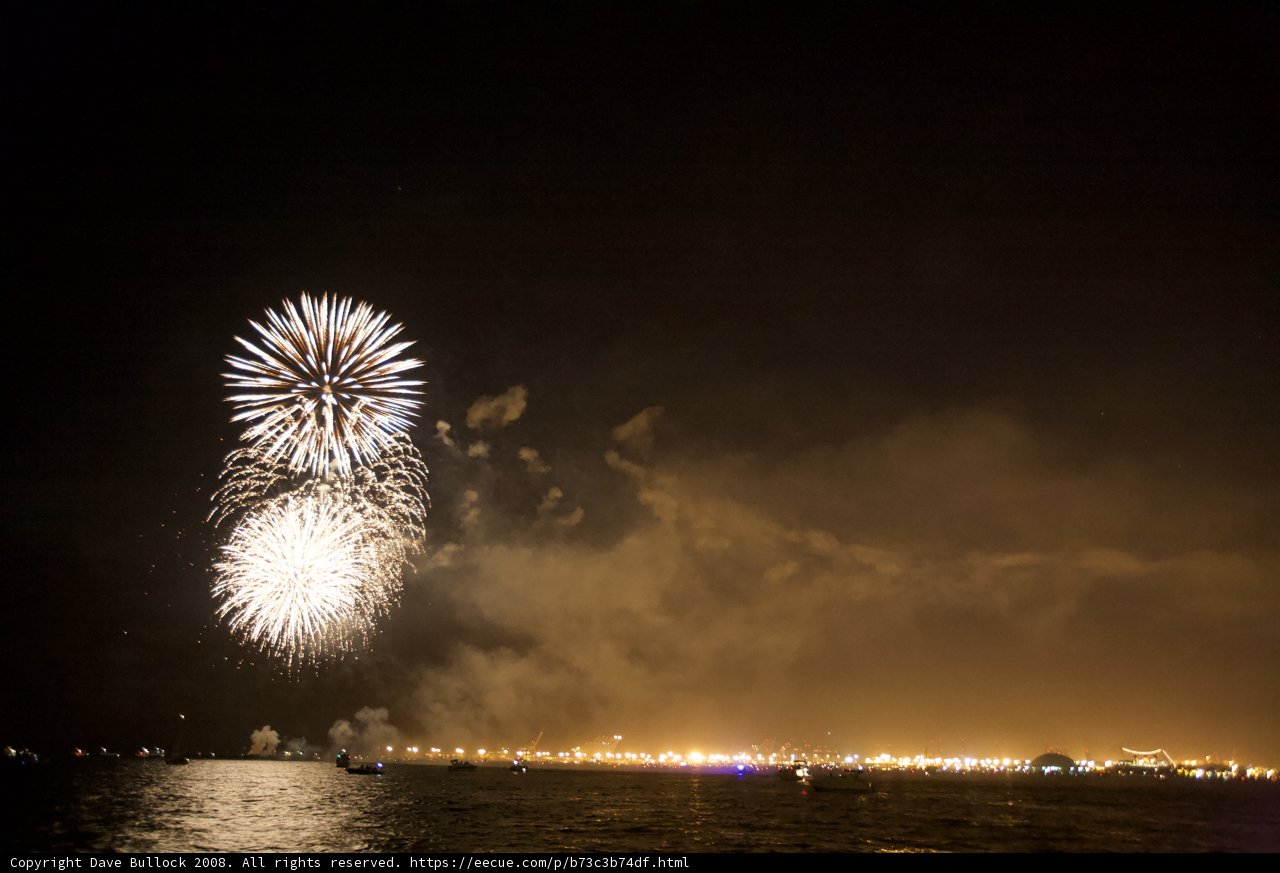 Spectacular Fireworks Display over Water