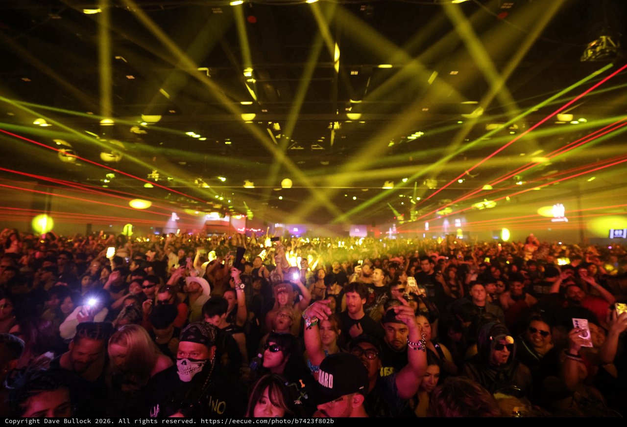 Laser Light Storm Over Massive EDM Festival Crowd