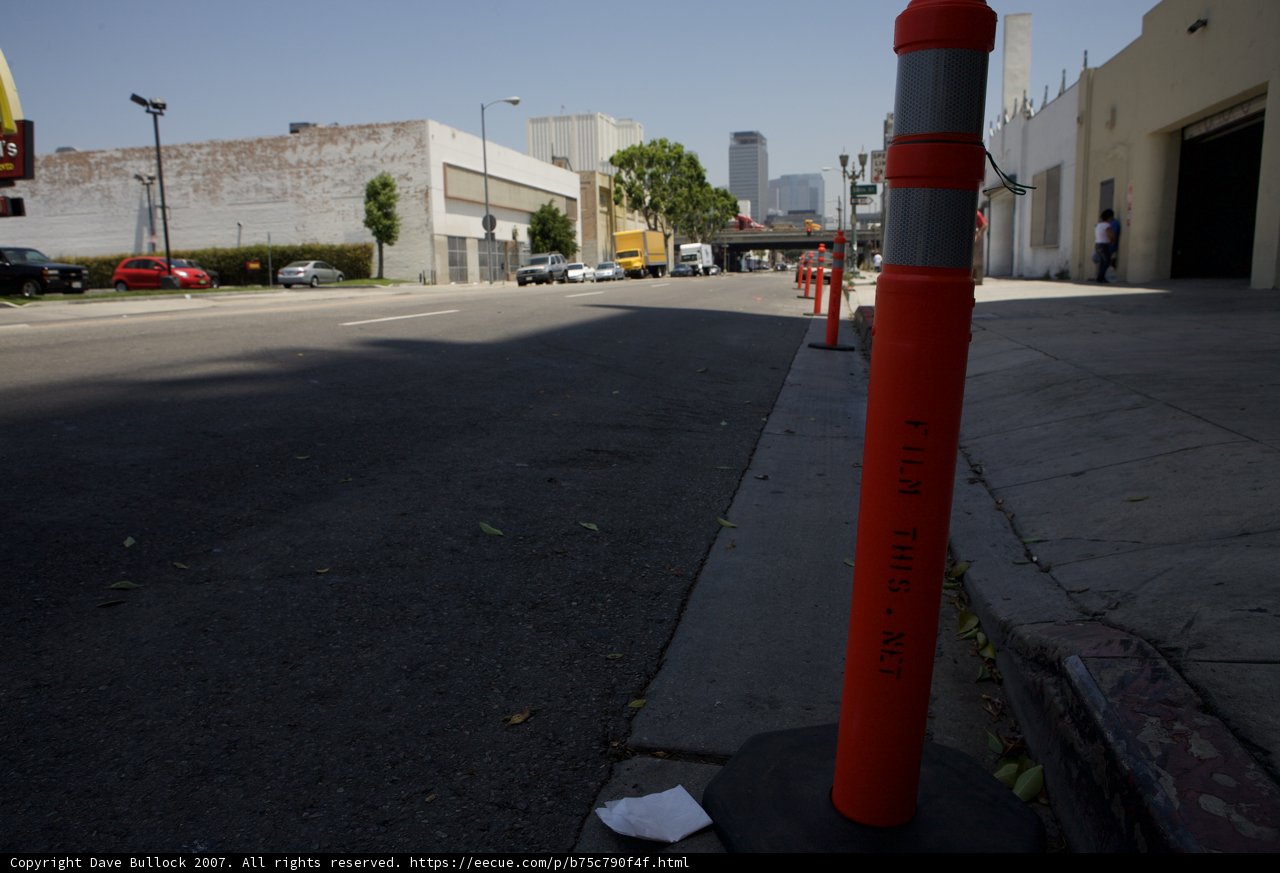 Street with a Lone Traffic Cone