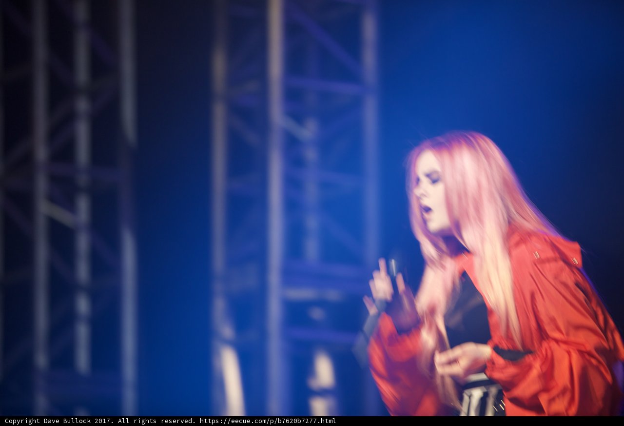 Pink-haired Performer on the Coachella Stage
