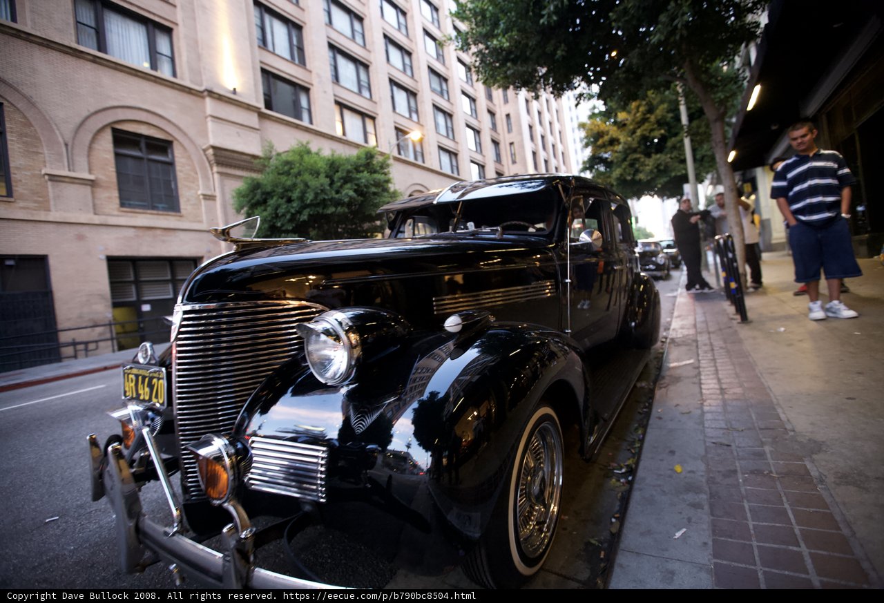 Antique Hot Rod Parked on the City Sidewalk