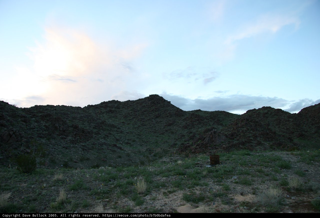The Majestic Mountain Range with a Hint of Civilization