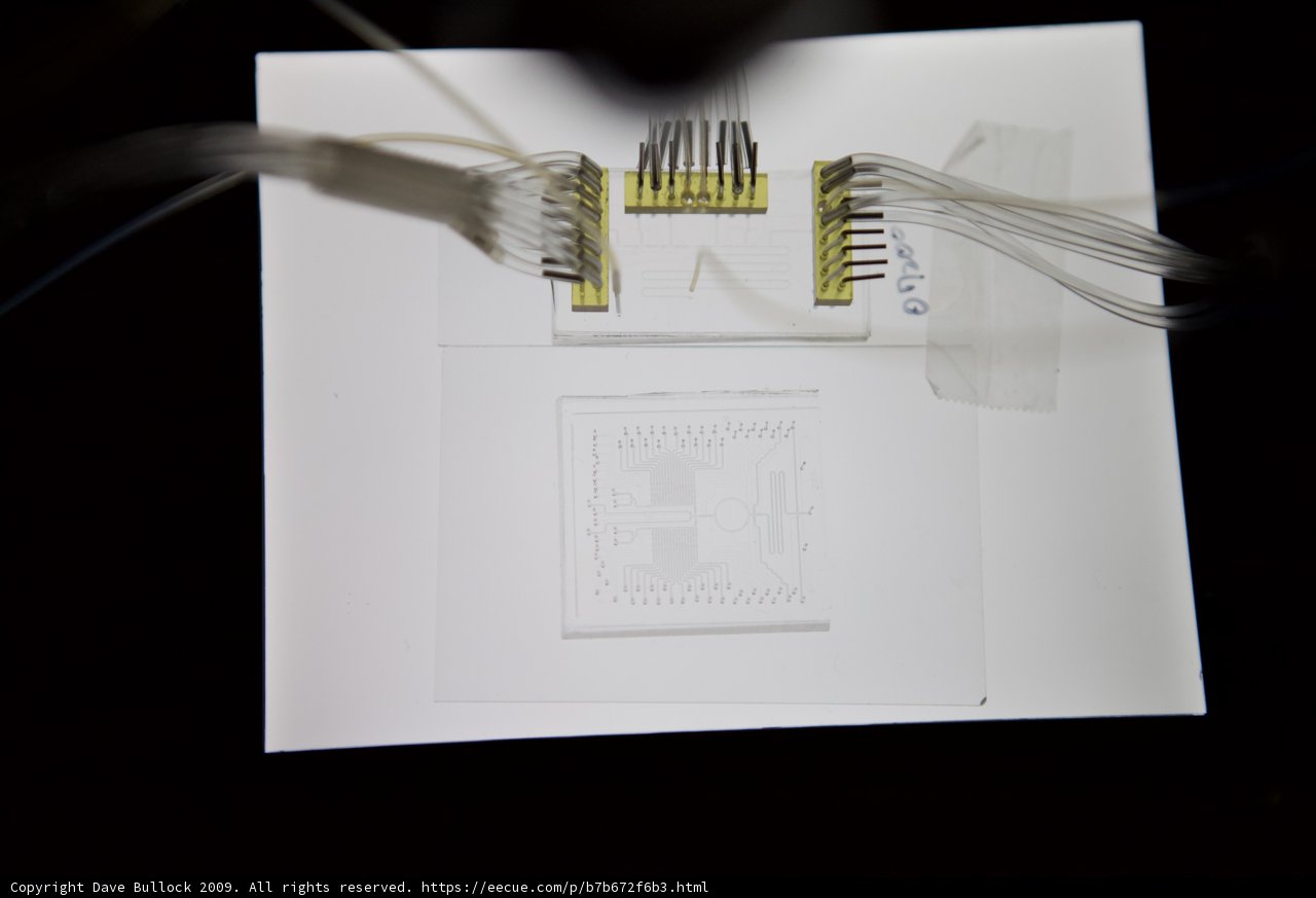 Close-up of a Computer Chip with Attached Wires