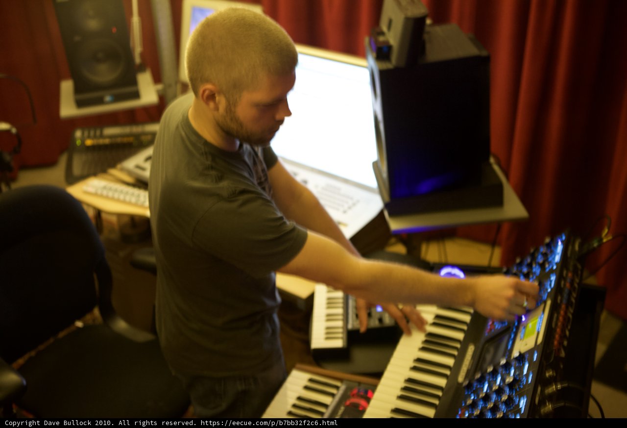 Morgan Page creating music in the studio