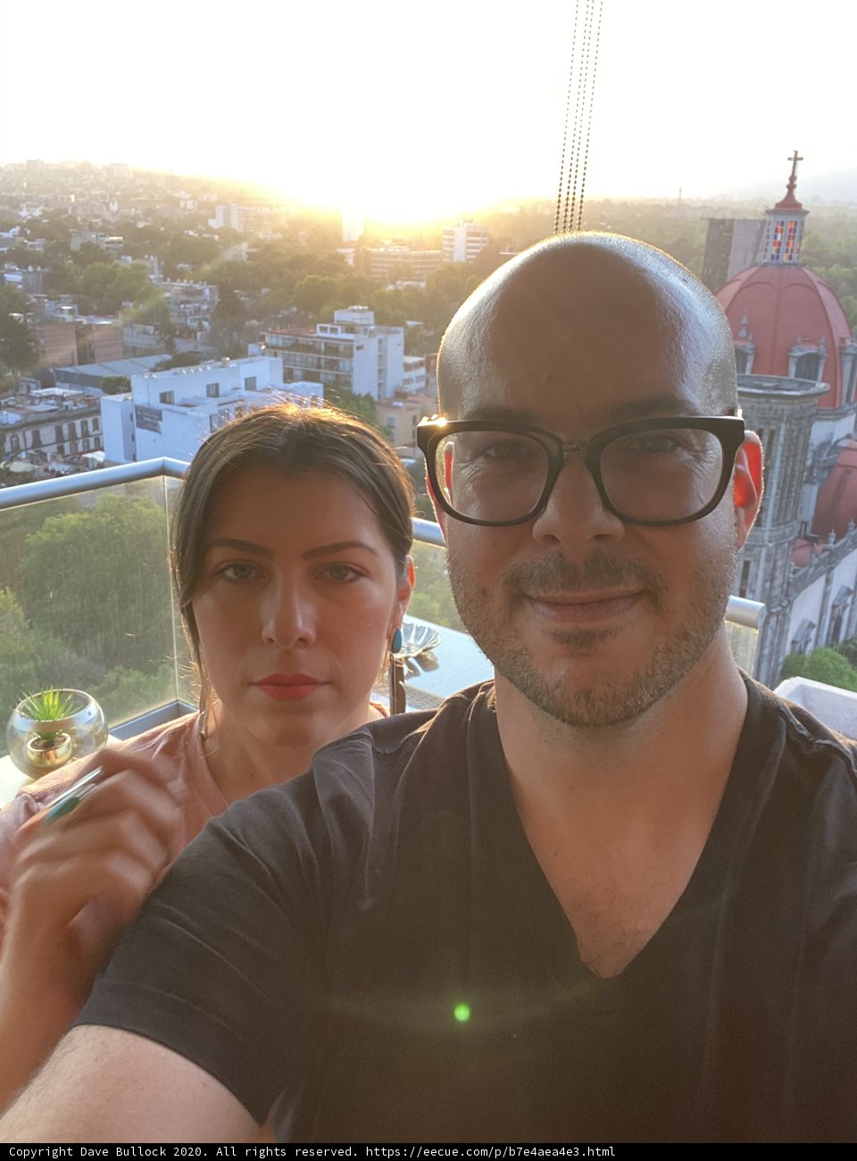 Couple captures city memories with selfie