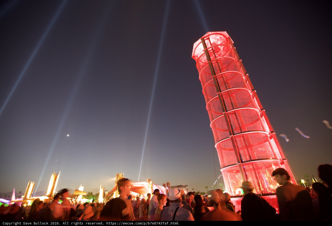Red Tower at Night