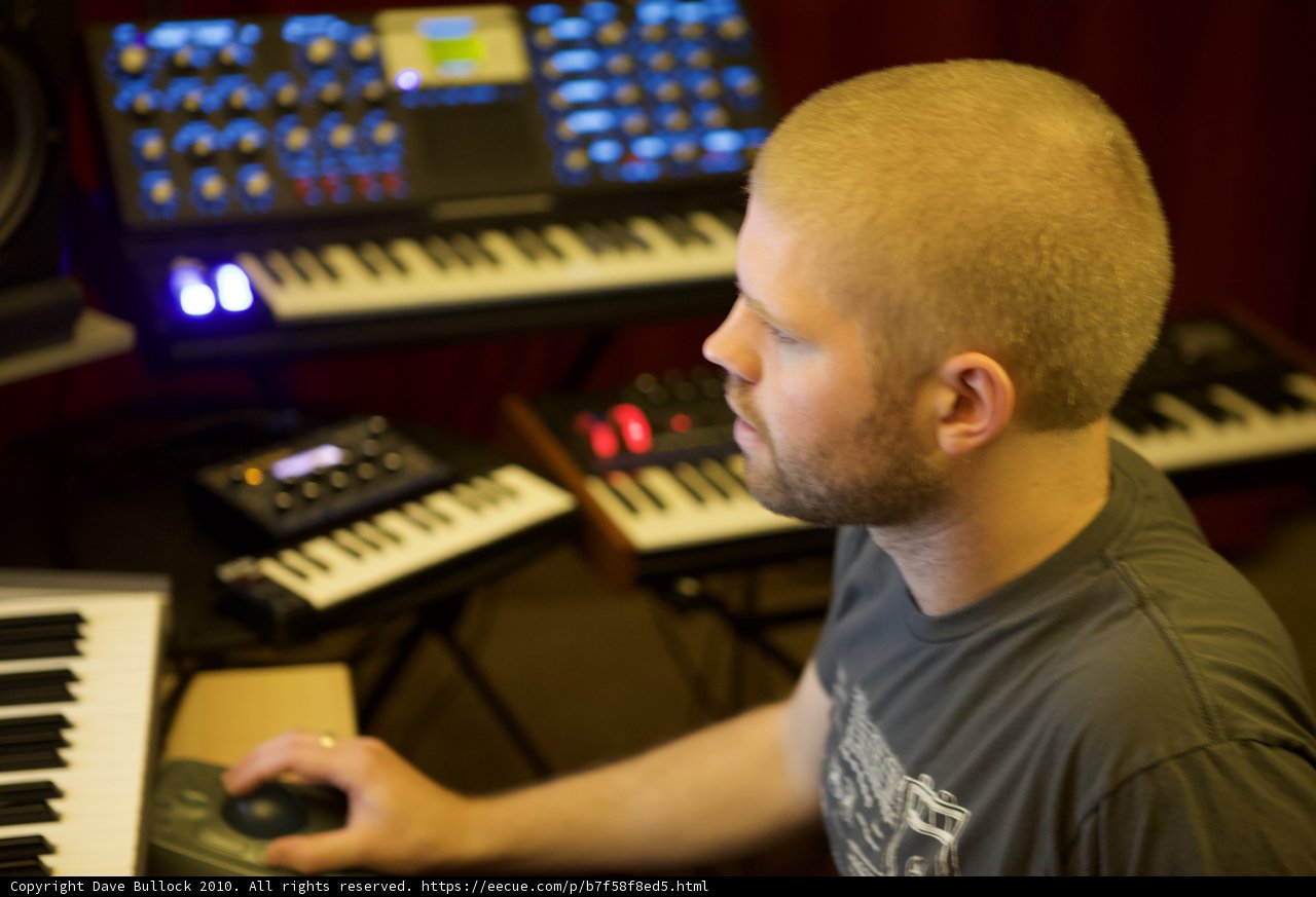 Morgan Page Creating Music On His Electronic Keyboard