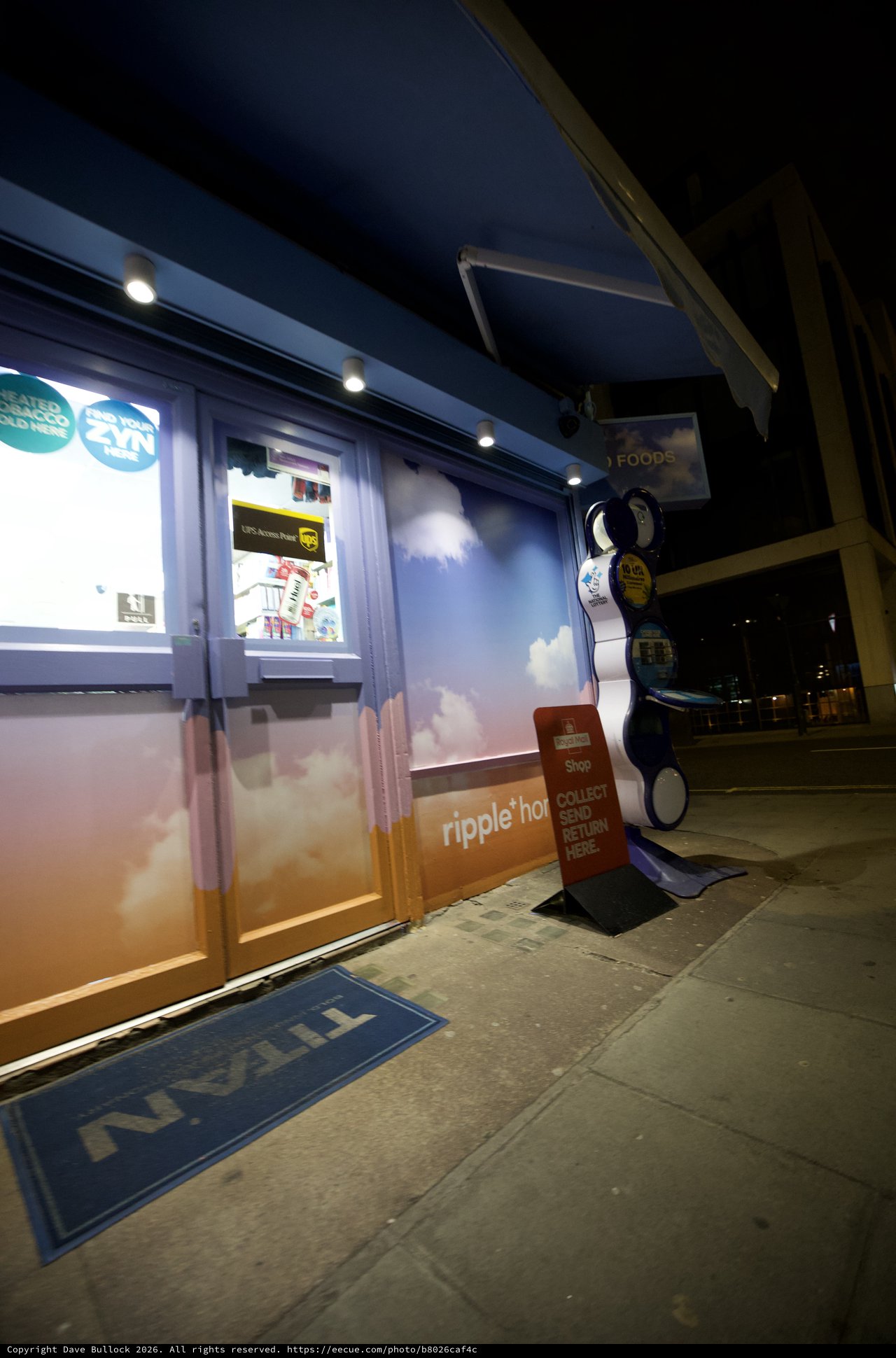 Ripple Shop Storefront at Night
