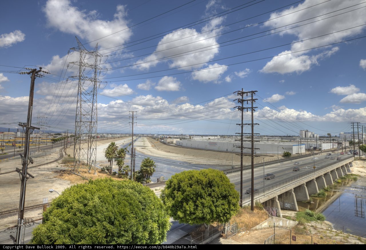 Freeway and Power Lines from Above