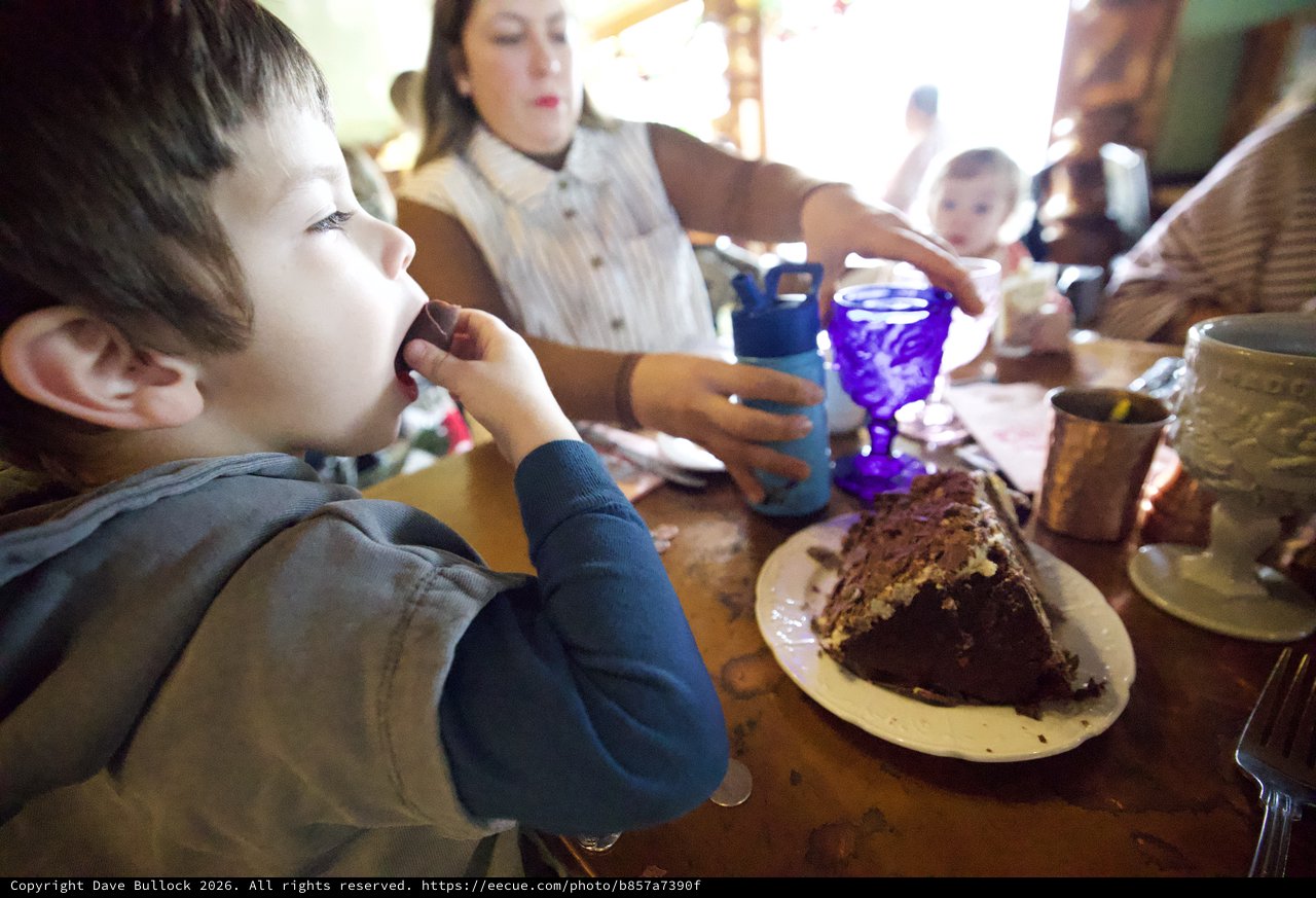 Child's Birthday Celebration with Chocolate Cake