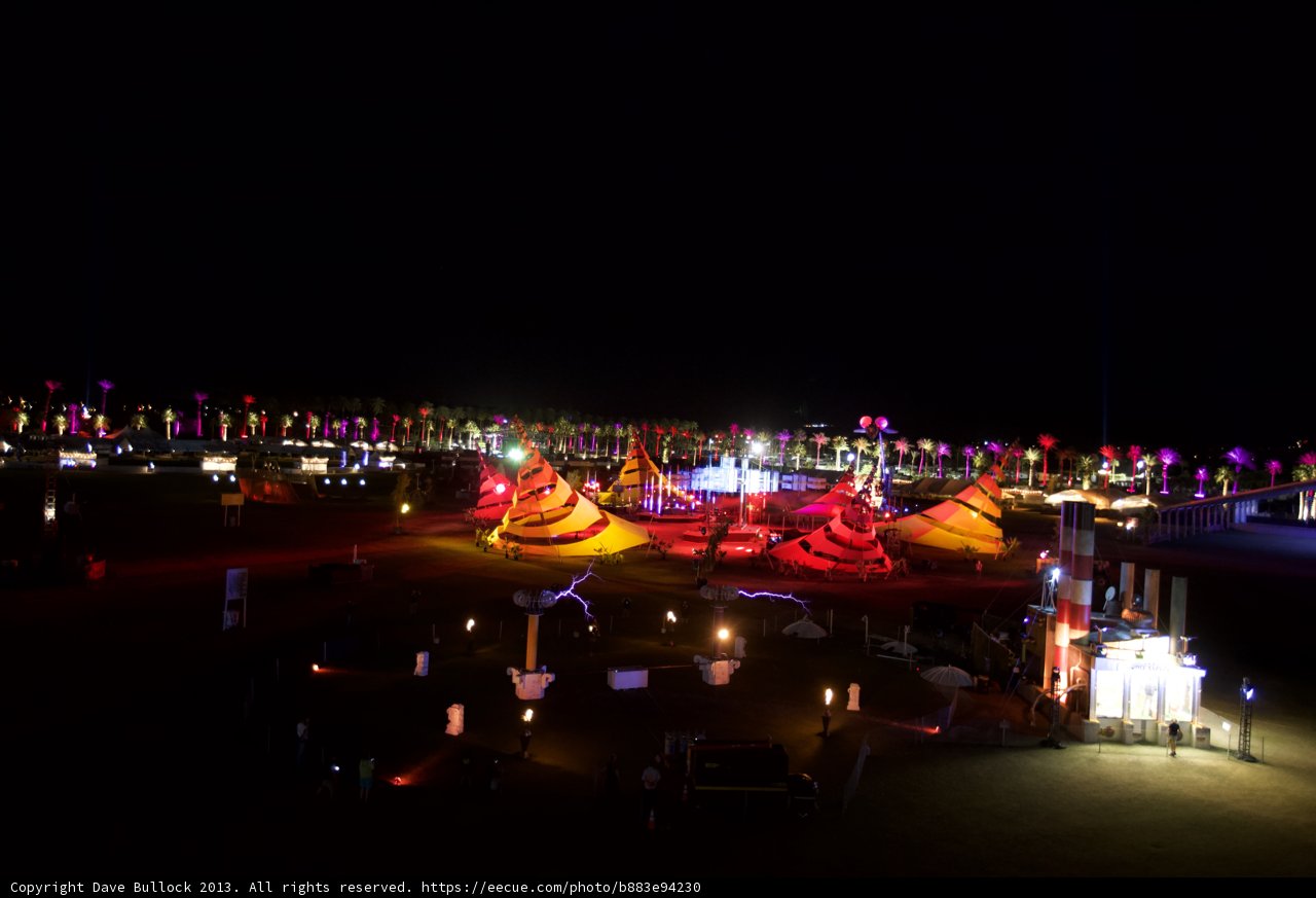 Night Lights Reflect on Waterfront Event