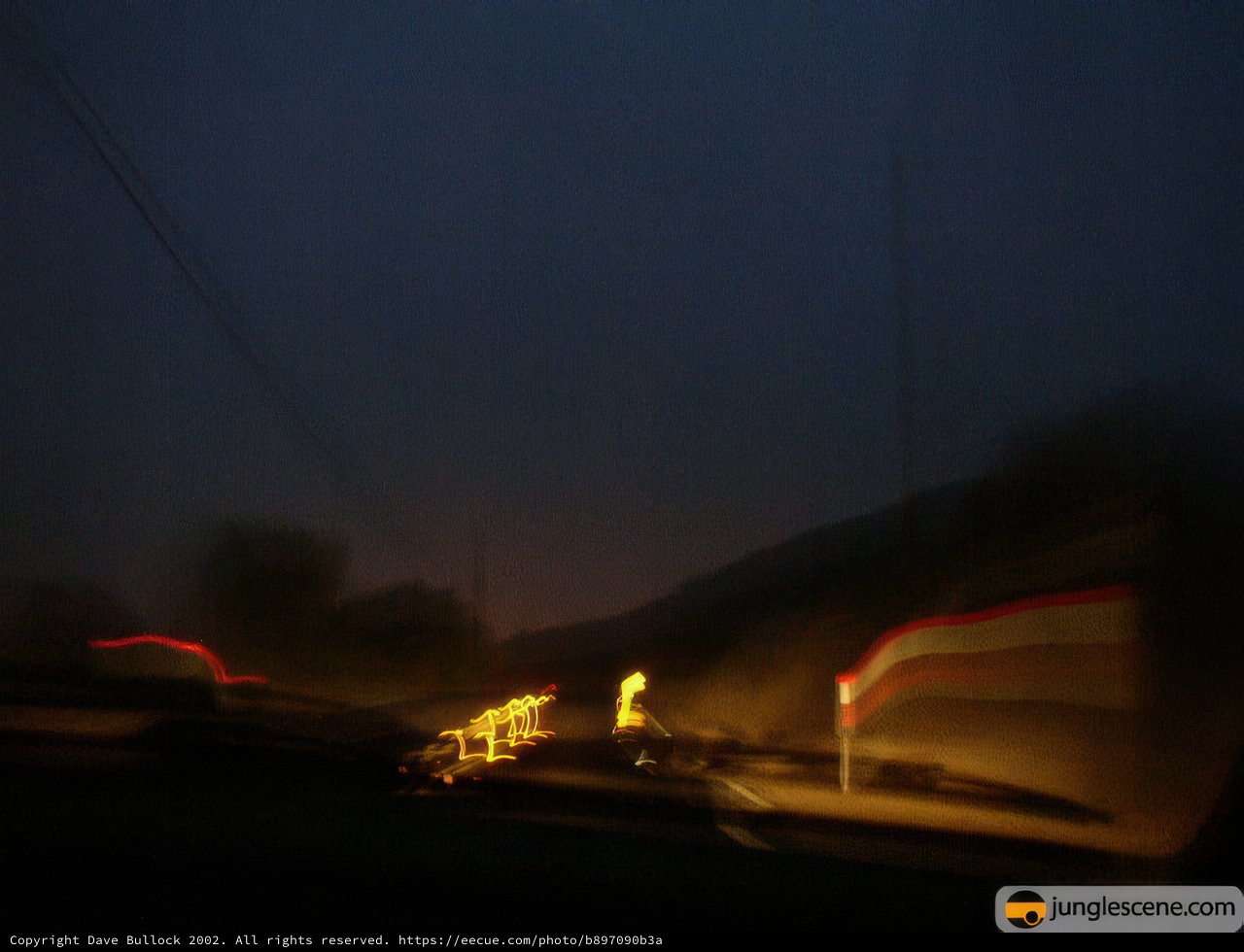 Blurry Night Drive on the Highway