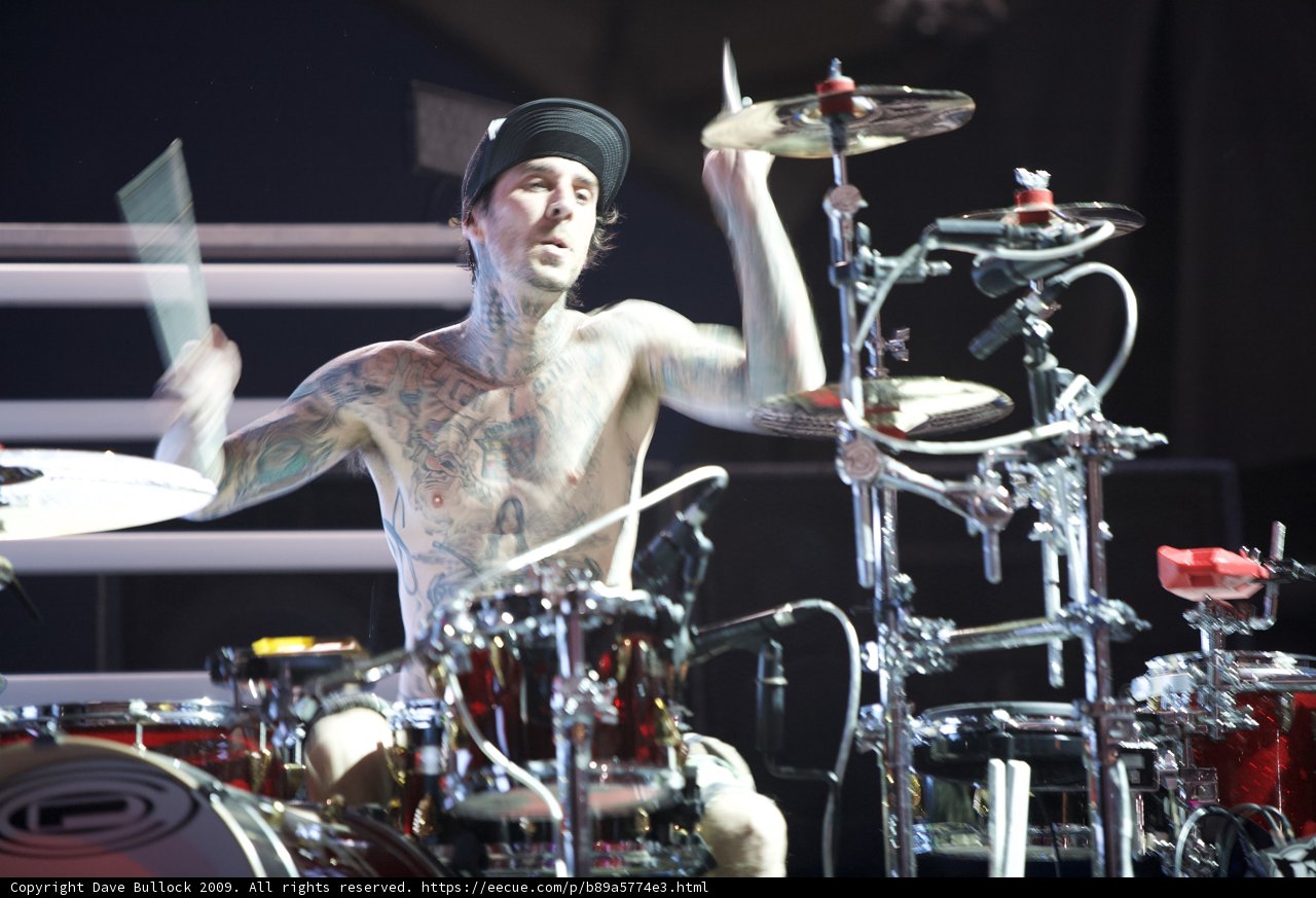 Travis Barker Rocks the Drums at Coachella 2009