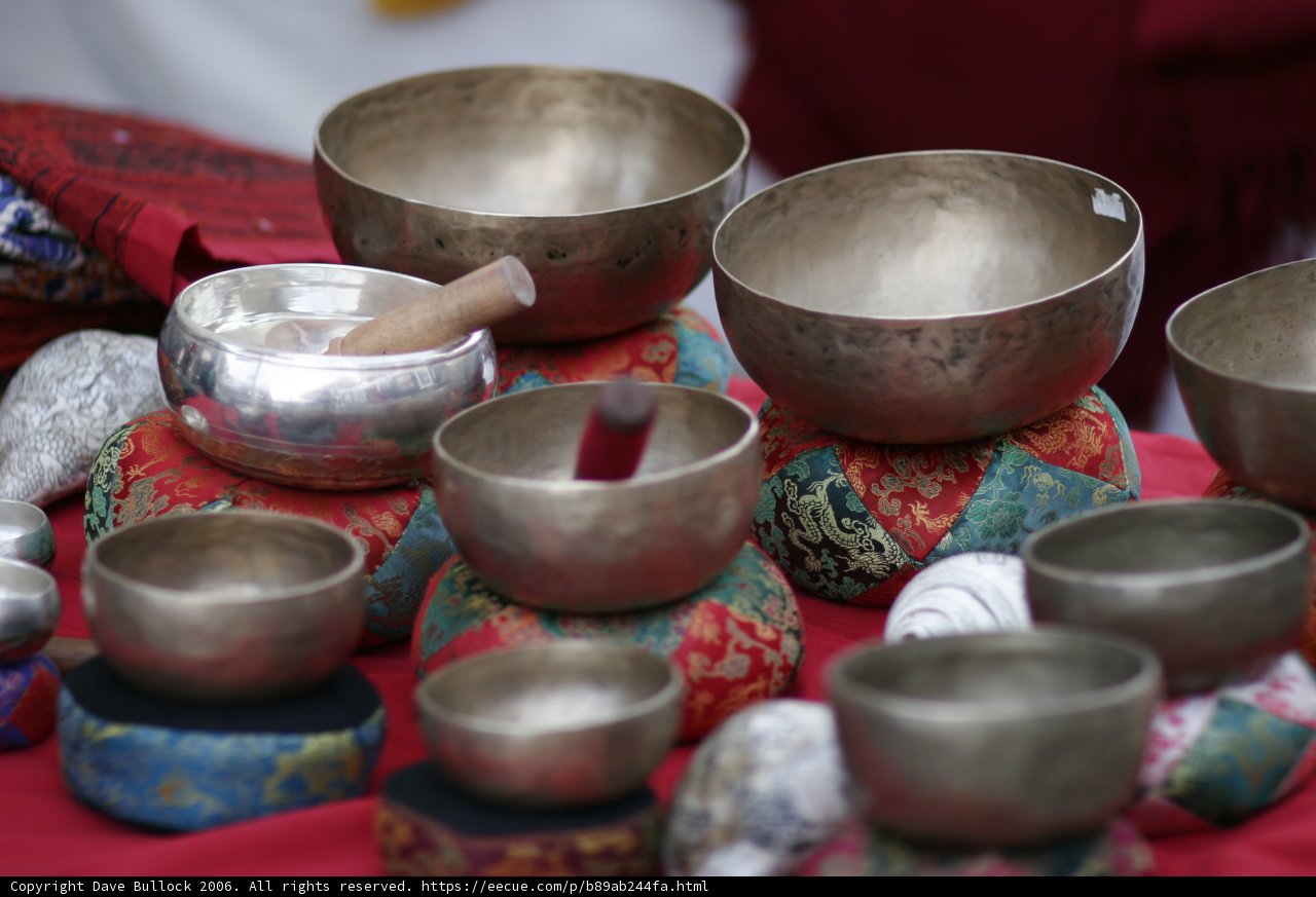 A Table Full of Metal Bowls