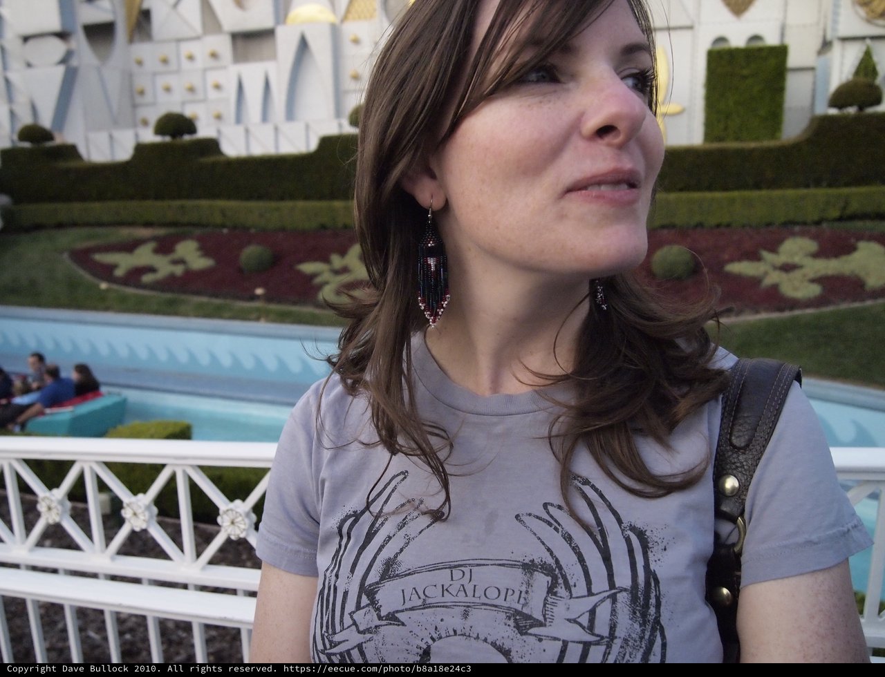 Woman at Disneyland's It's a Small World Attraction