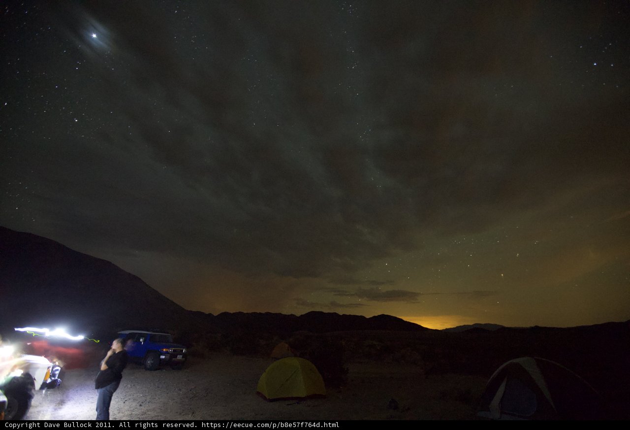 Nighttime Camping Under a Starry Sky
