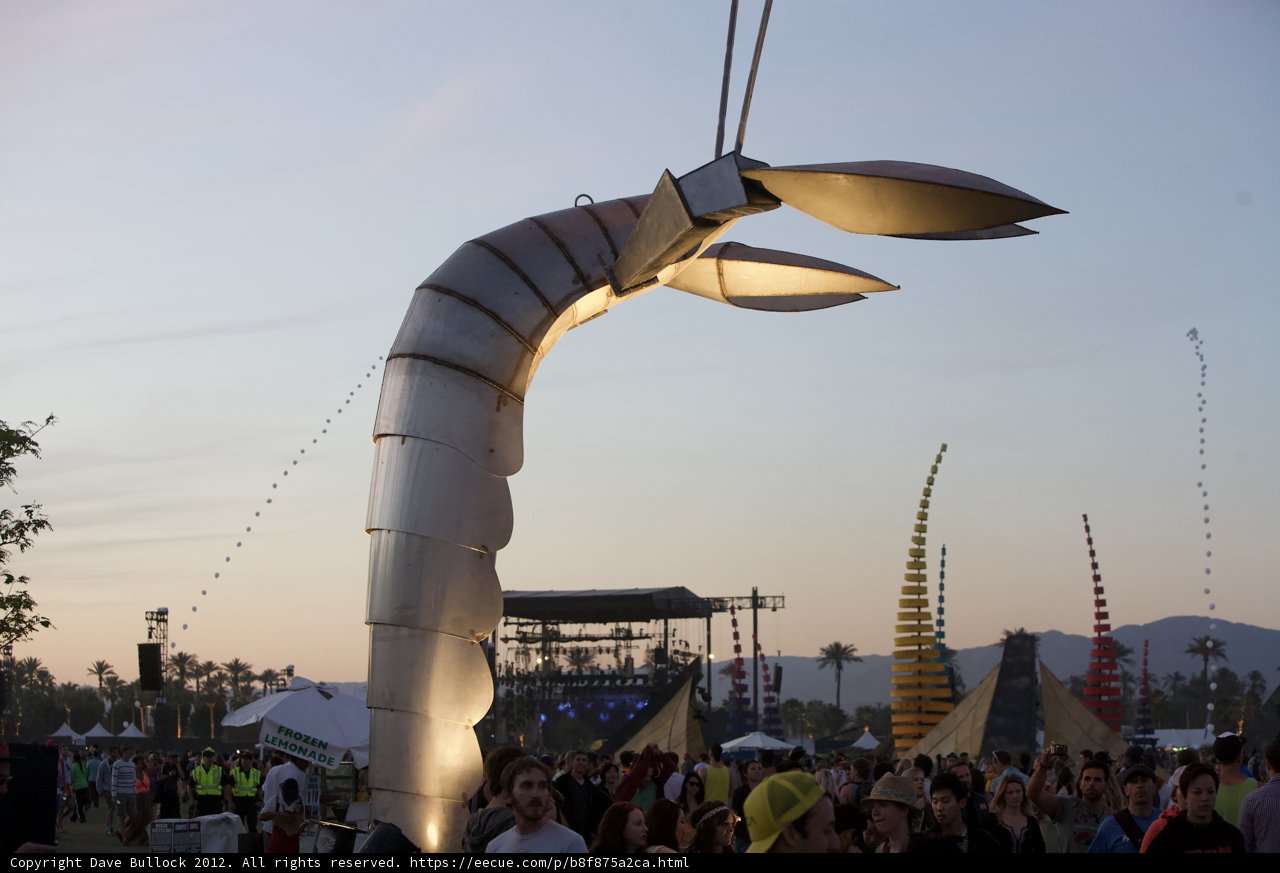 Giant Lobster Sculpture at Coachella Event