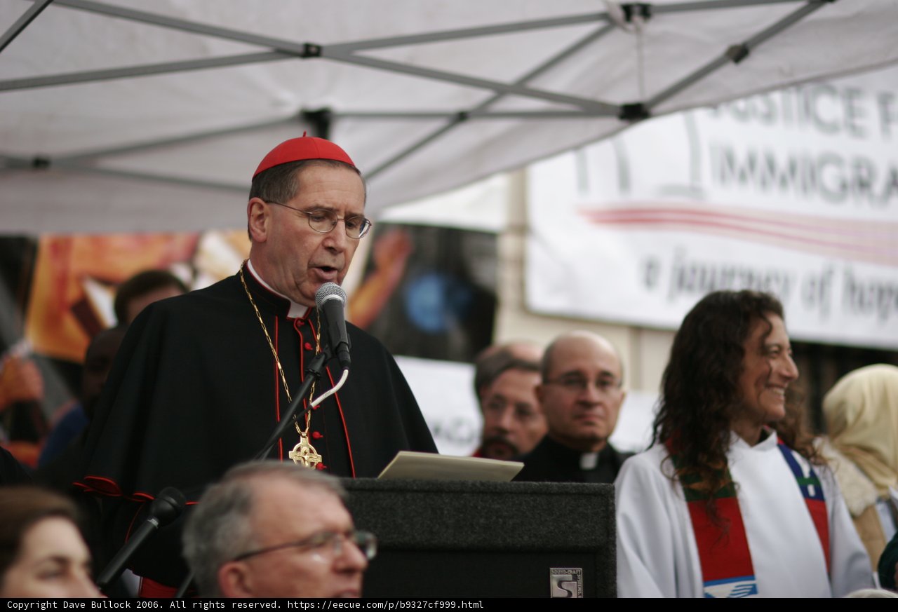 Bishop Roger Mahony speaks at ceremony