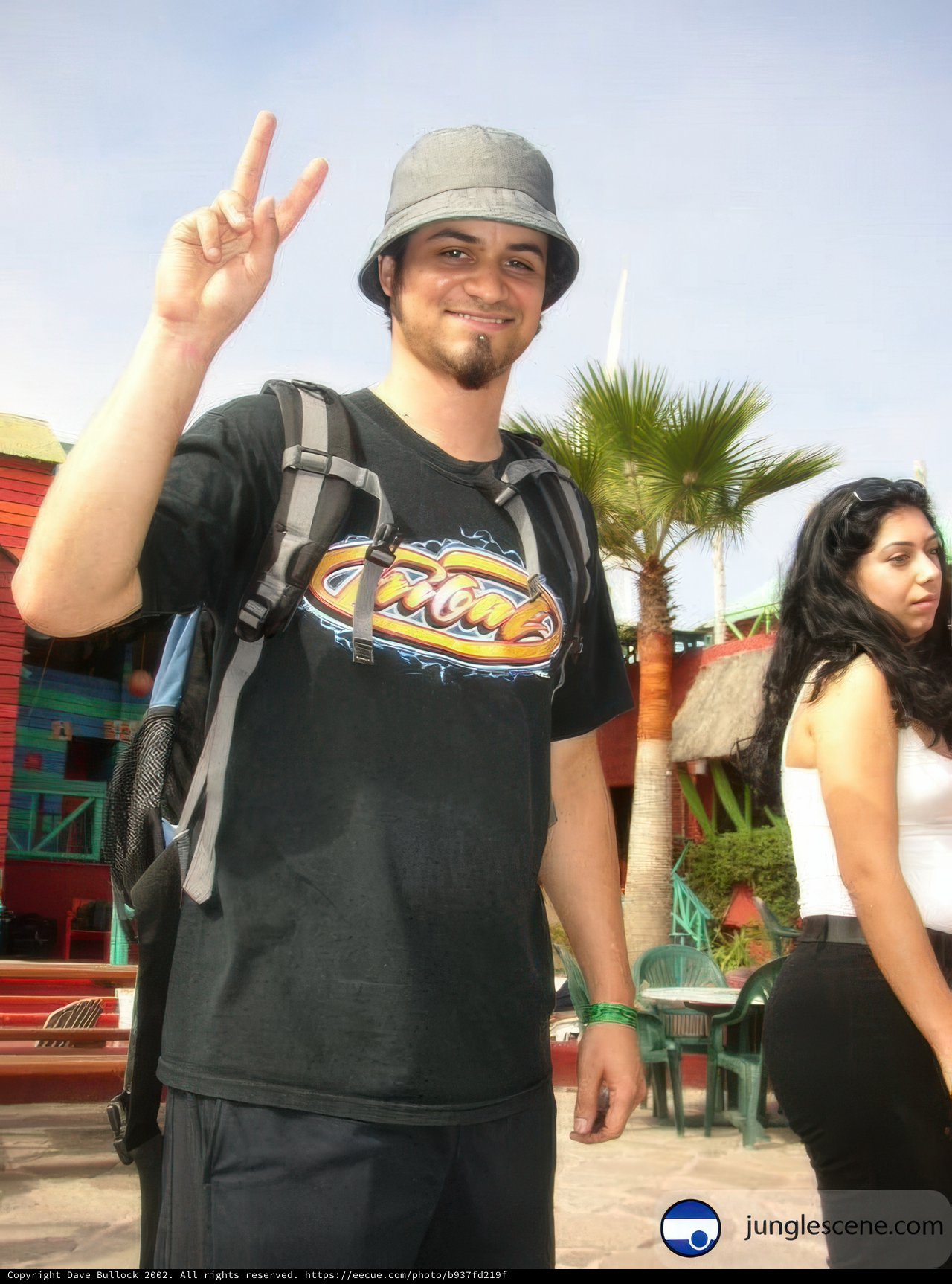 Man with Hat and Backpack in Ensenada