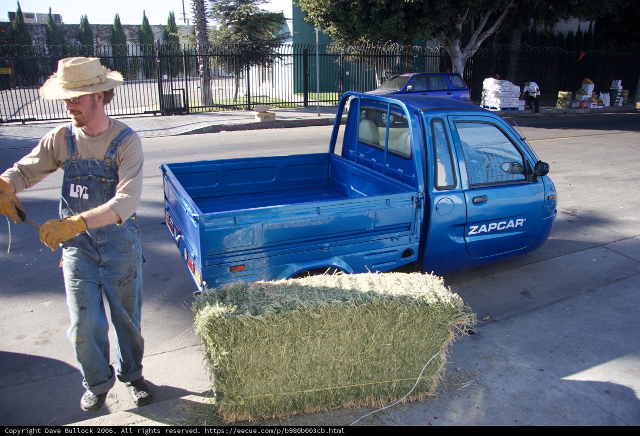 Man and Blue Truck in the Countryside