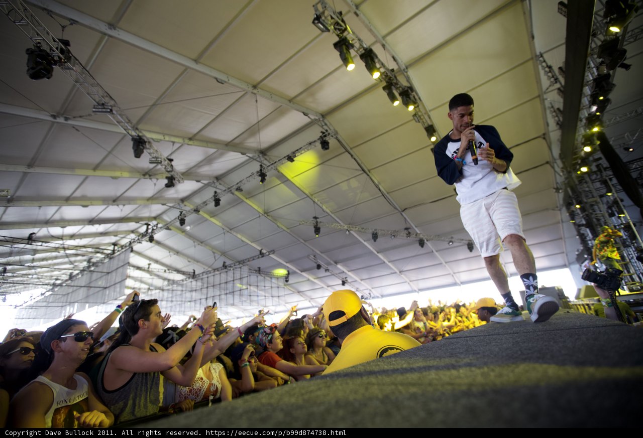 Hodgy engaging with the Coachella crowd