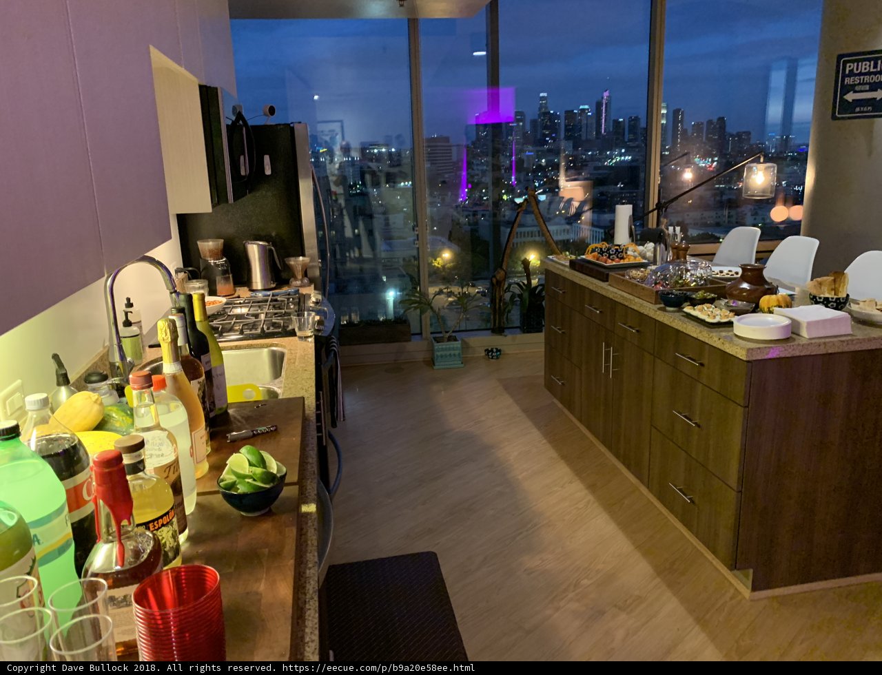 A Kitchen with a Skyline View