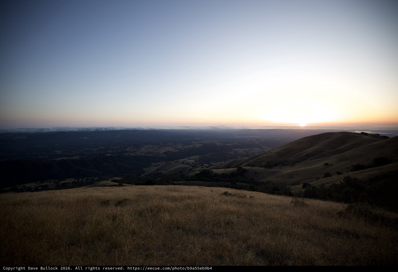 Golden Hills at Dusk from Mount Diablo Summit