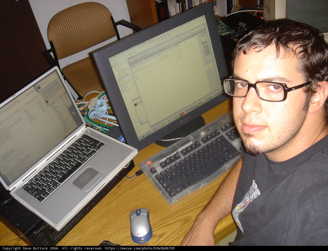 Working Late at the Computer Desk