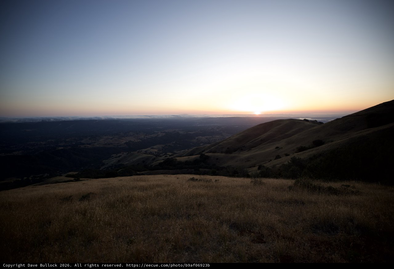Golden Hour Fades Over Bay Area From Mount Diablo