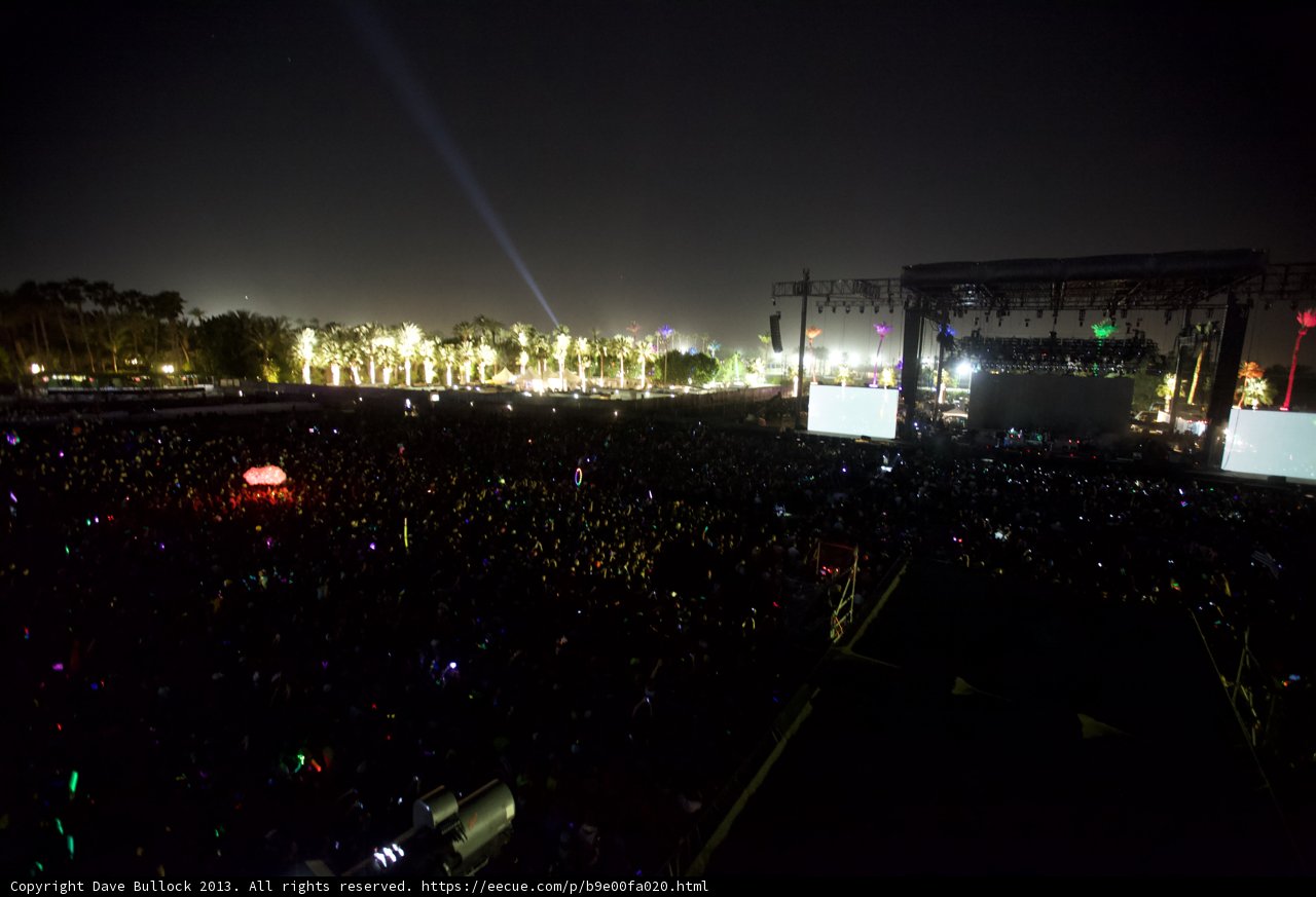 Night Sky Illuminates Explosive Crowd at Coachella