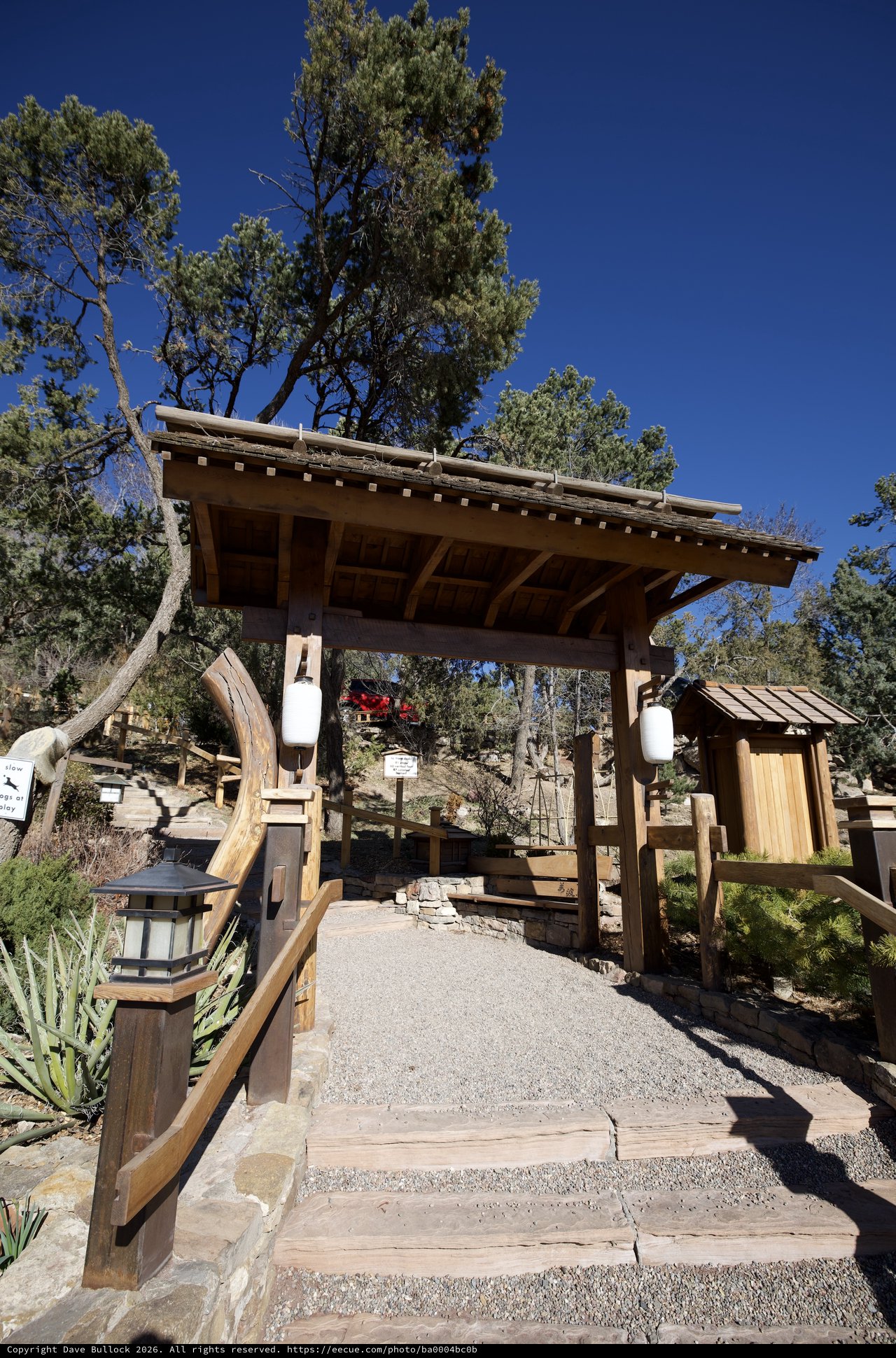 Japanese-Inspired Zen Garden Gateway with Wooden Torii