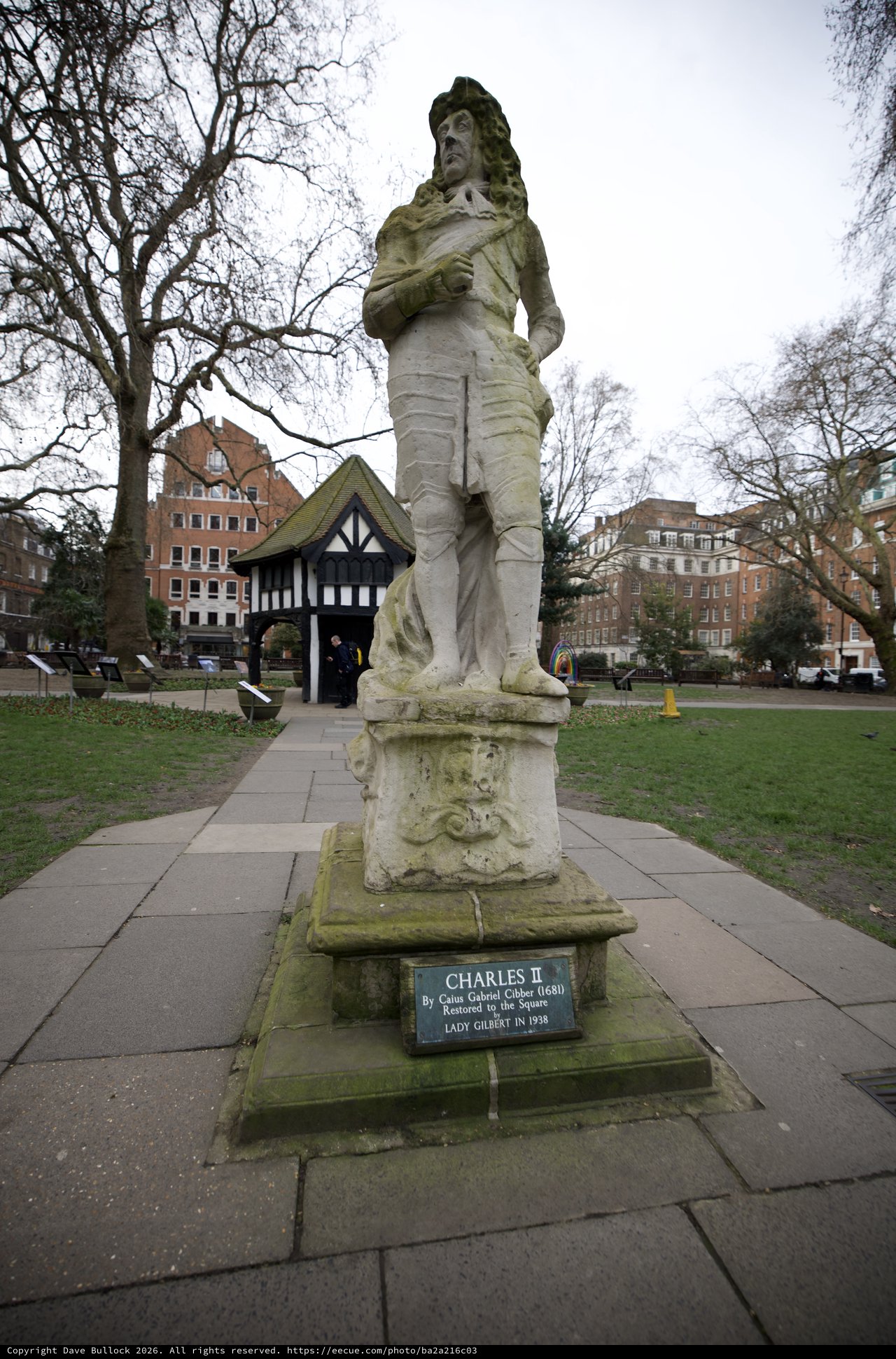 Historic Statue of Charles II in London Square