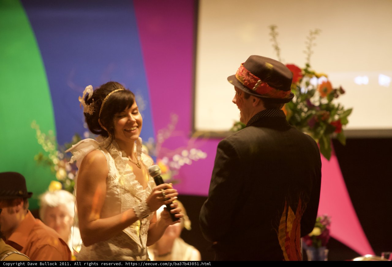 Smiling Bride and Groom