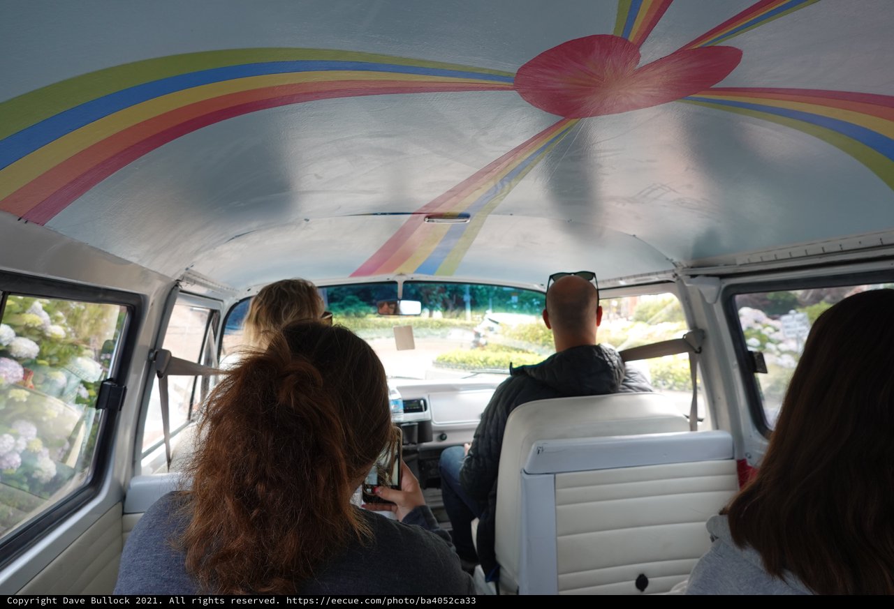 Rainbow Road Trip Inside Colorful Van