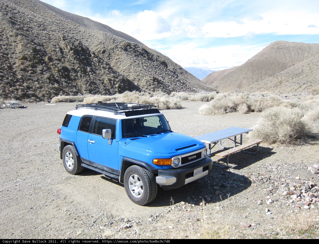 Desert Drive in a Blue Jeep