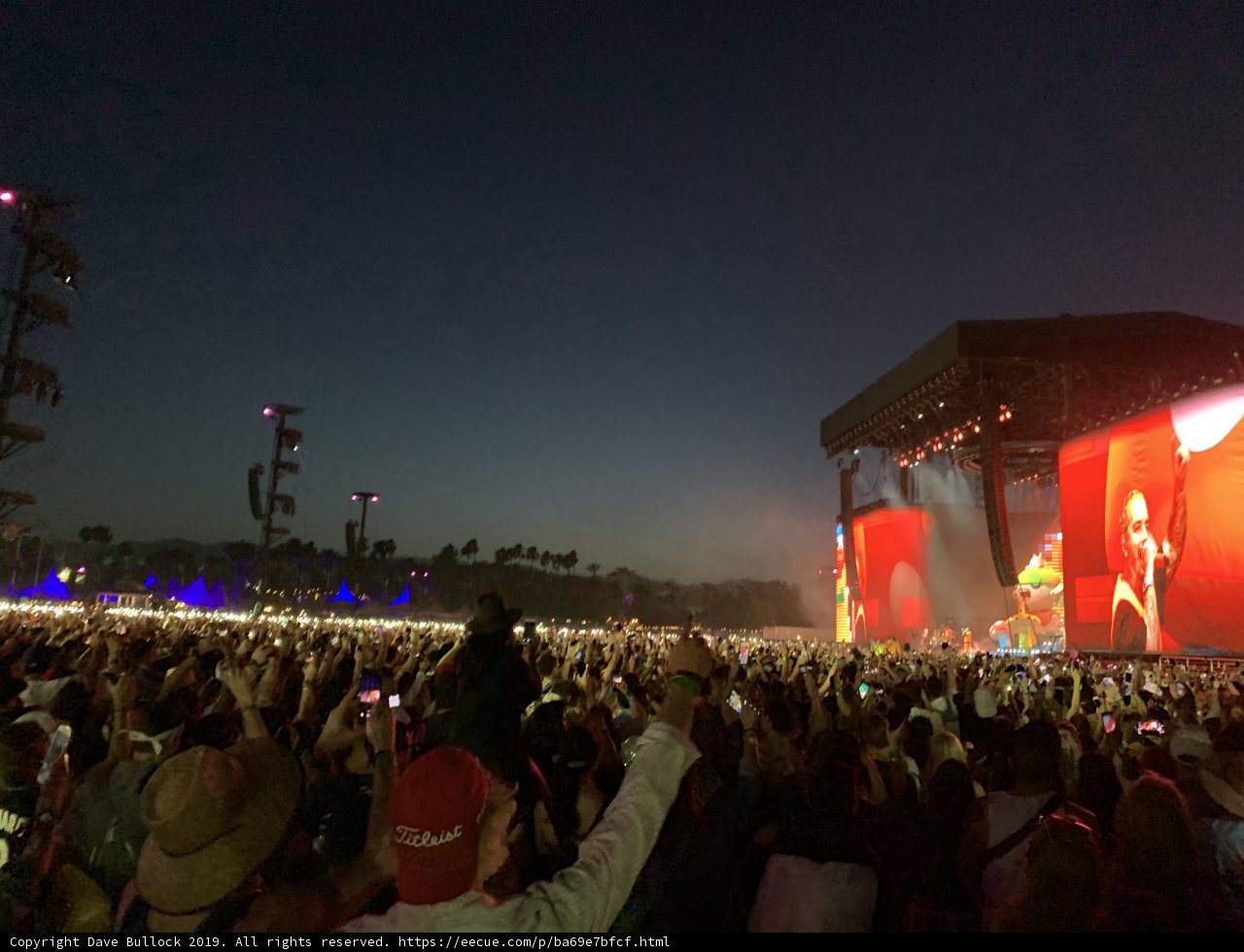 Concert-goers Reaching for the Night Sky