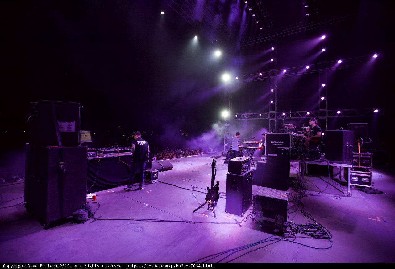 Rocking the Stage with Purple Lights