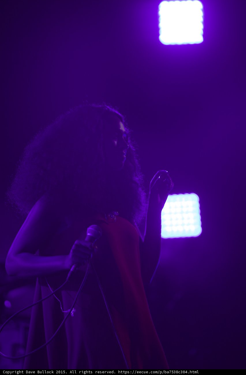 Solange Close Up Profile Looking Up Microphone Purple