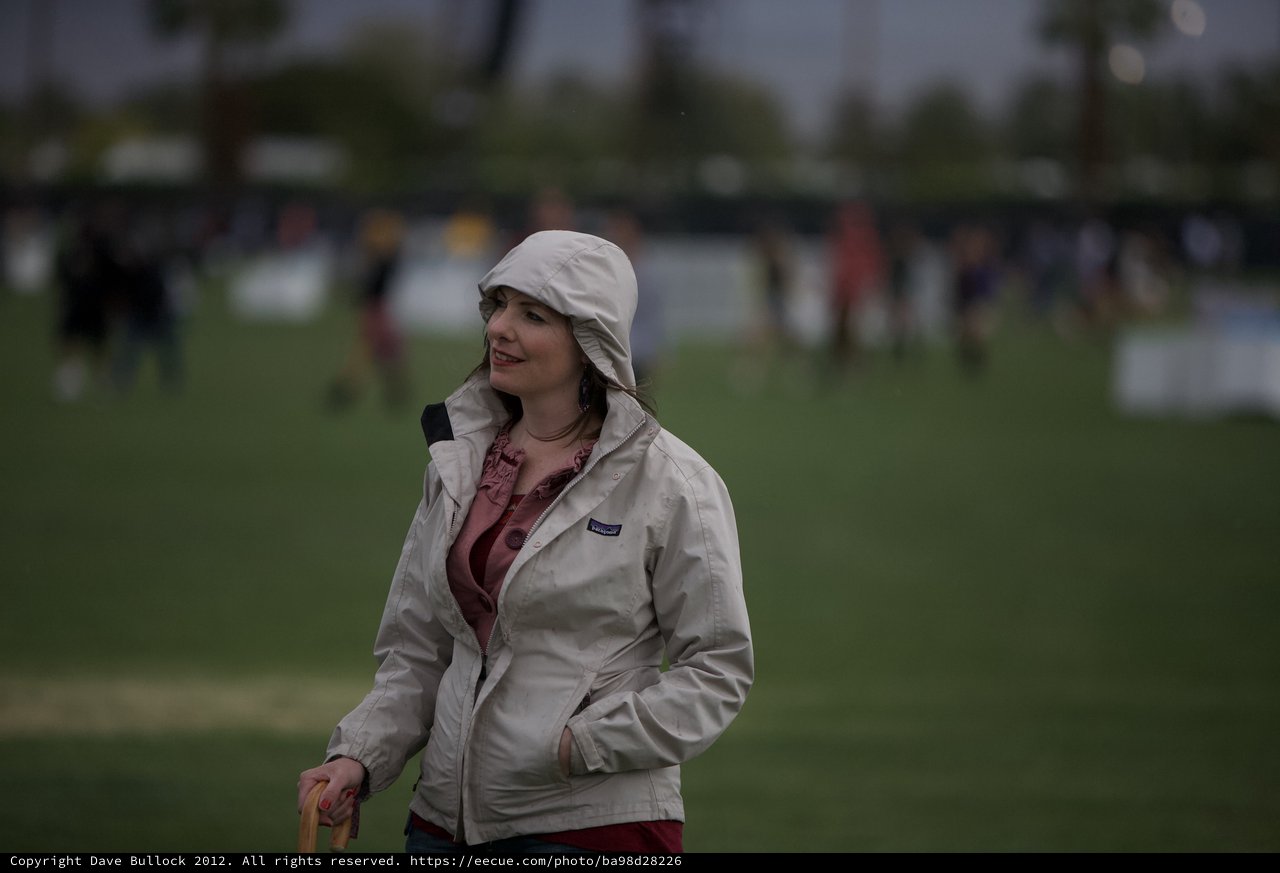 Woman in Rain Jacket at Coachella Festival 2012