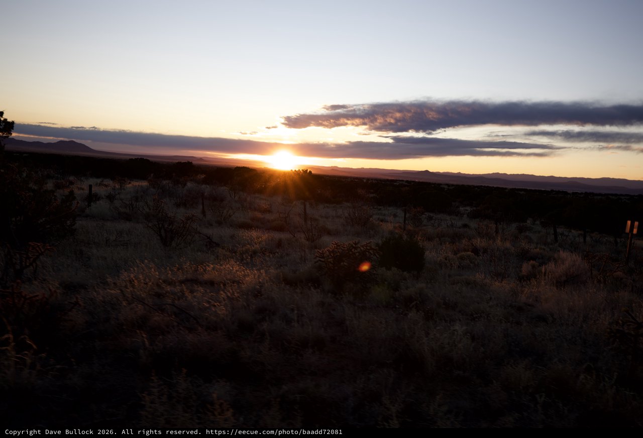 Desert Sunrise Over New Mexico Landscape