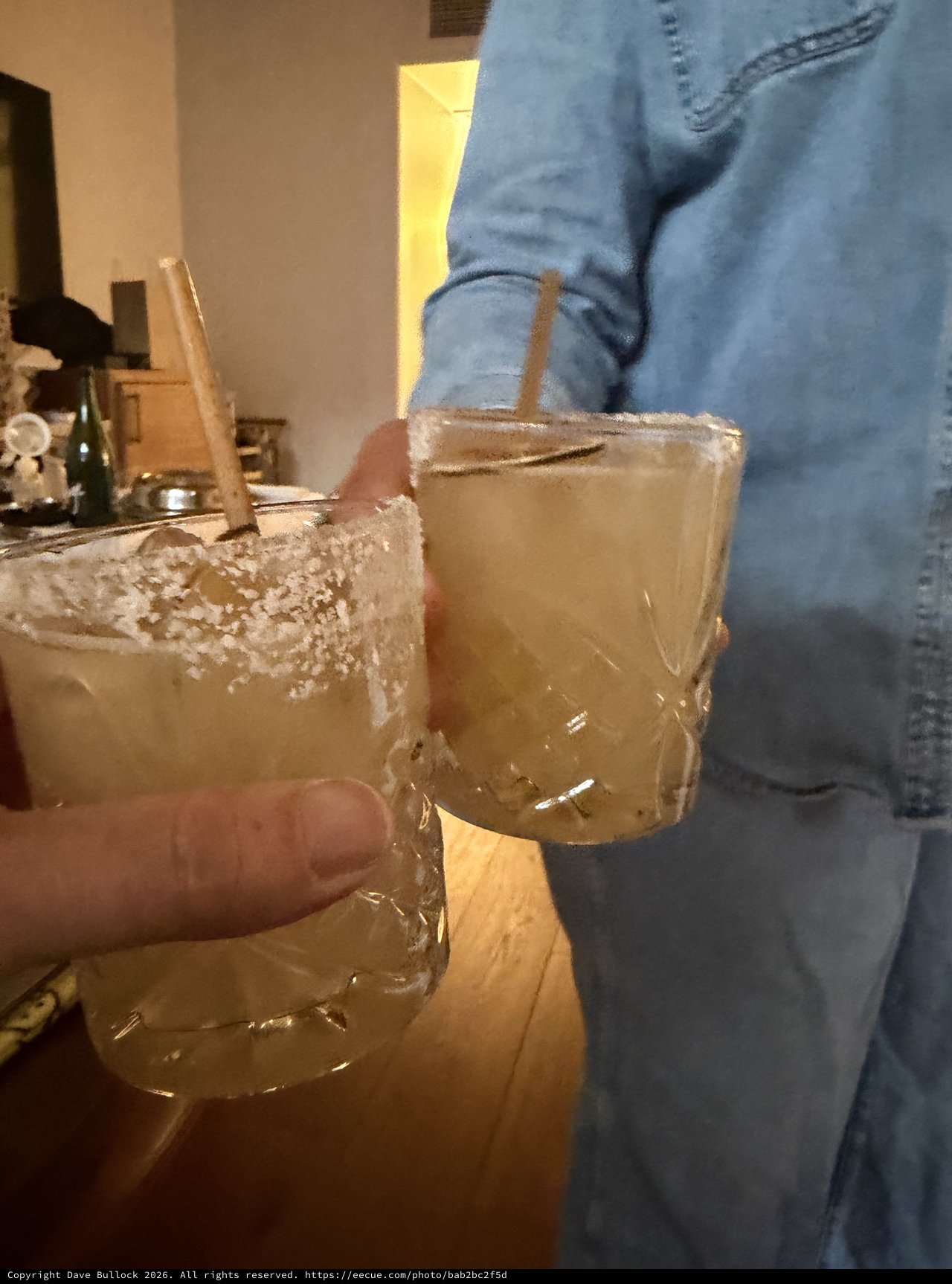Margaritas with Salt Rim at Home Gathering