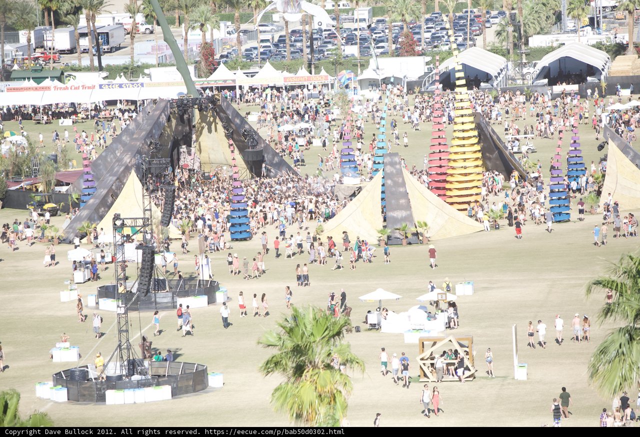 Festive Crowd among the Palm Trees