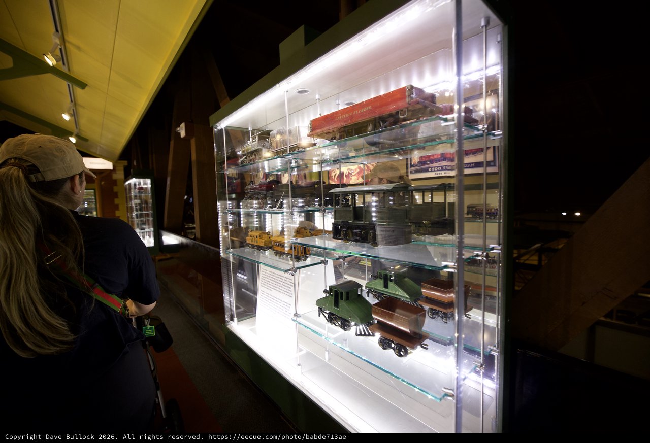 Vintage Model Train Collection Display in Museum
