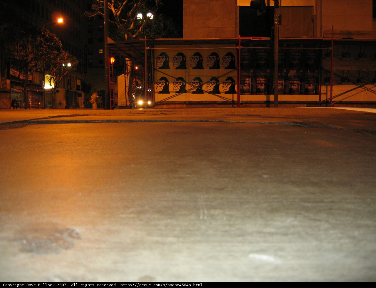 Nighttime View of Urban Street