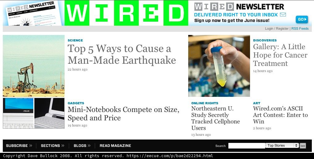 Wired Magazine's Cutting-Edge Website Design